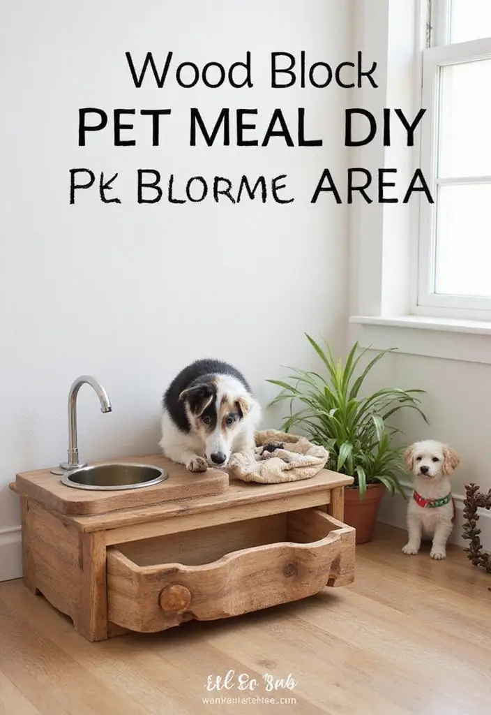 27 DIY Wood Block Craft Ideas for Rustic Home Decor 35 27 DIY Wood Block Craft Ideas for Rustic Home Decor - 15. Wood Block Pet Feeders