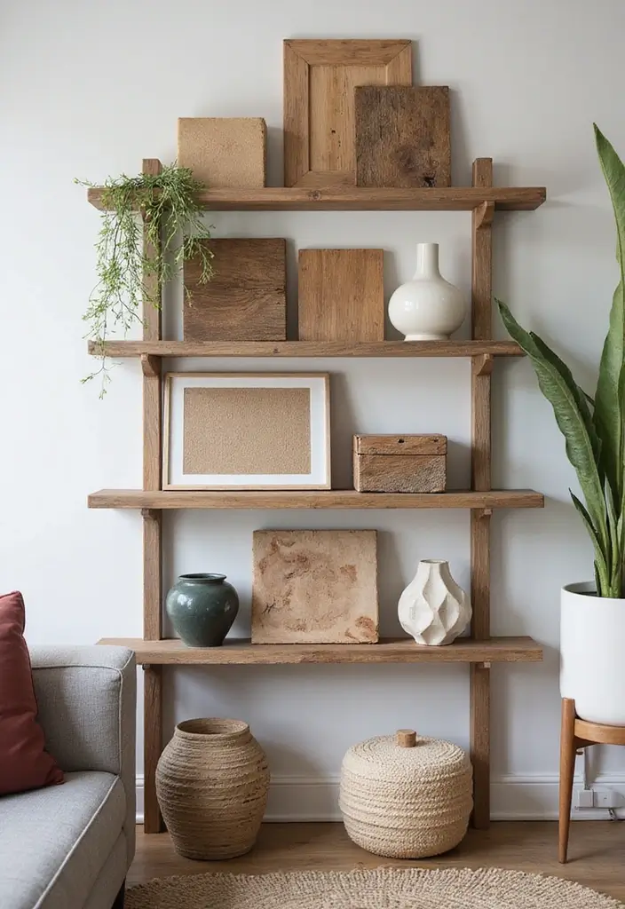 27 DIY Wood Block Craft Ideas for Rustic Home Decor 46 27 DIY Wood Block Craft Ideas for Rustic Home Decor - 20. Wood Block Shelf Decor