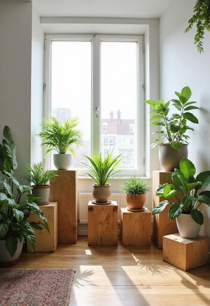 27 DIY Wood Block Craft Ideas for Rustic Home Decor 55 27 DIY Wood Block Craft Ideas for Rustic Home Decor - 23. Wood Block Plant Stands