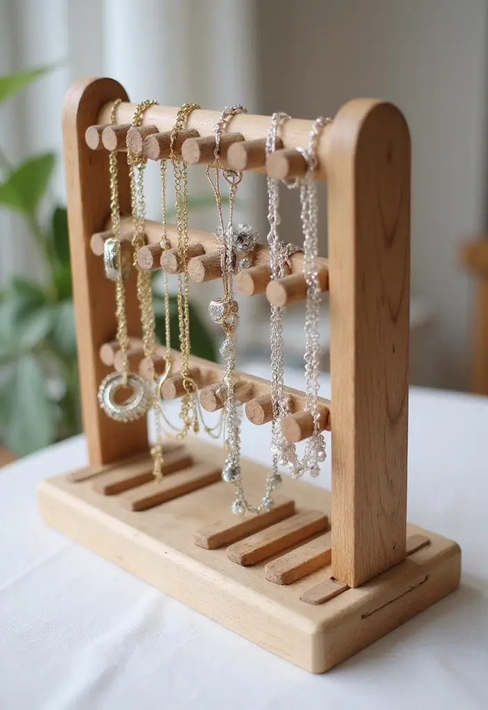 27 DIY Wood Block Craft Ideas for Rustic Home Decor 29 27 DIY Wood Block Craft Ideas for Rustic Home Decor - 9. Wood Block Jewelry Stand