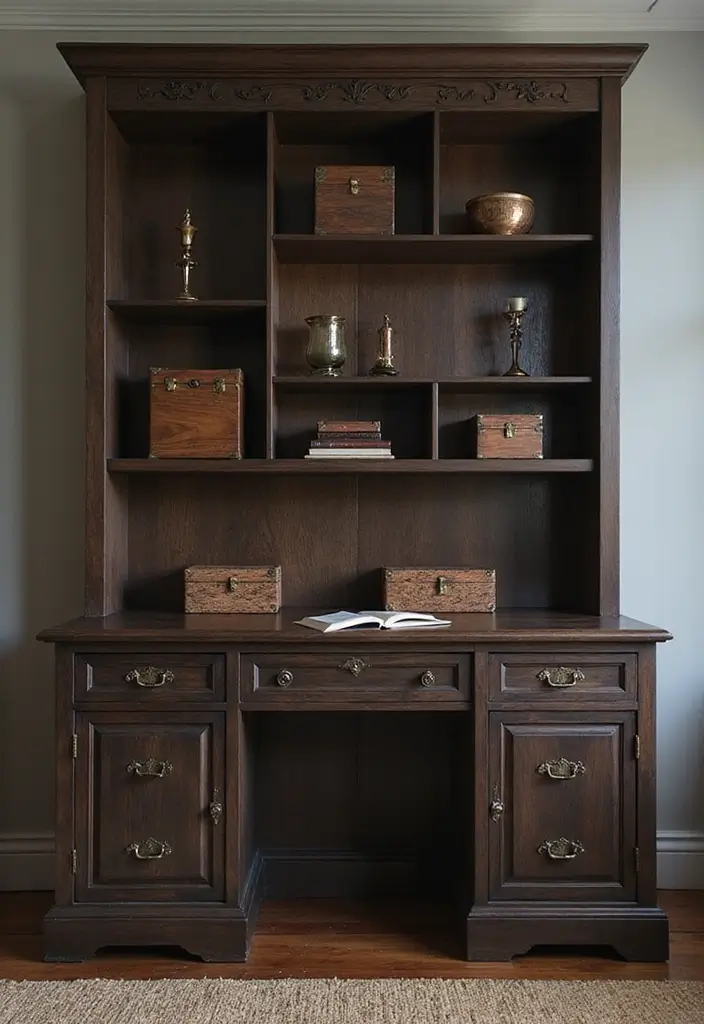 27 Dark Wood Desk Decor Ideas for a Stylish Home Office 53 27 Dark Wood Desk Decor Ideas for a Stylish Home Office - 19. Decorative Wooden Boxes