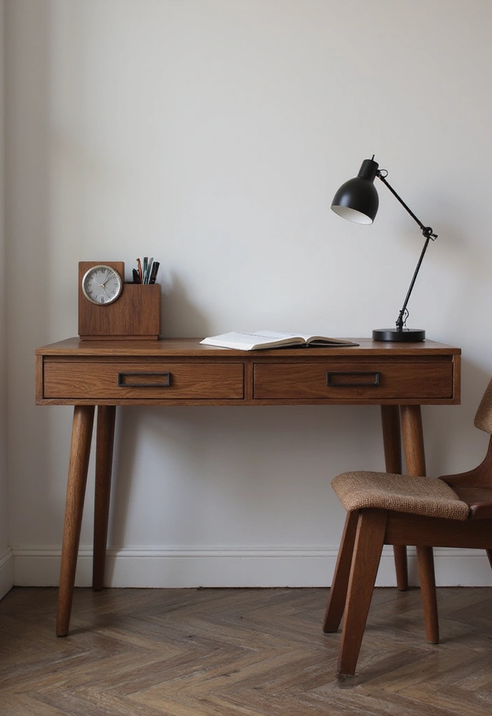 27 Dark Wood Desk Decor Ideas for a Stylish Home Office 14 27 Dark Wood Desk Decor Ideas for a Stylish Home Office - 6. Minimalist Desk Accessories