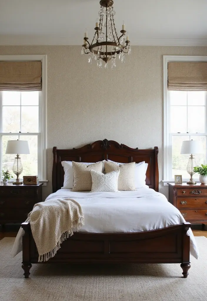 27 Dark Wood and White Decor Ideas for Bright Balanced Interiors - 14. Incorporate Textured Wallpaper