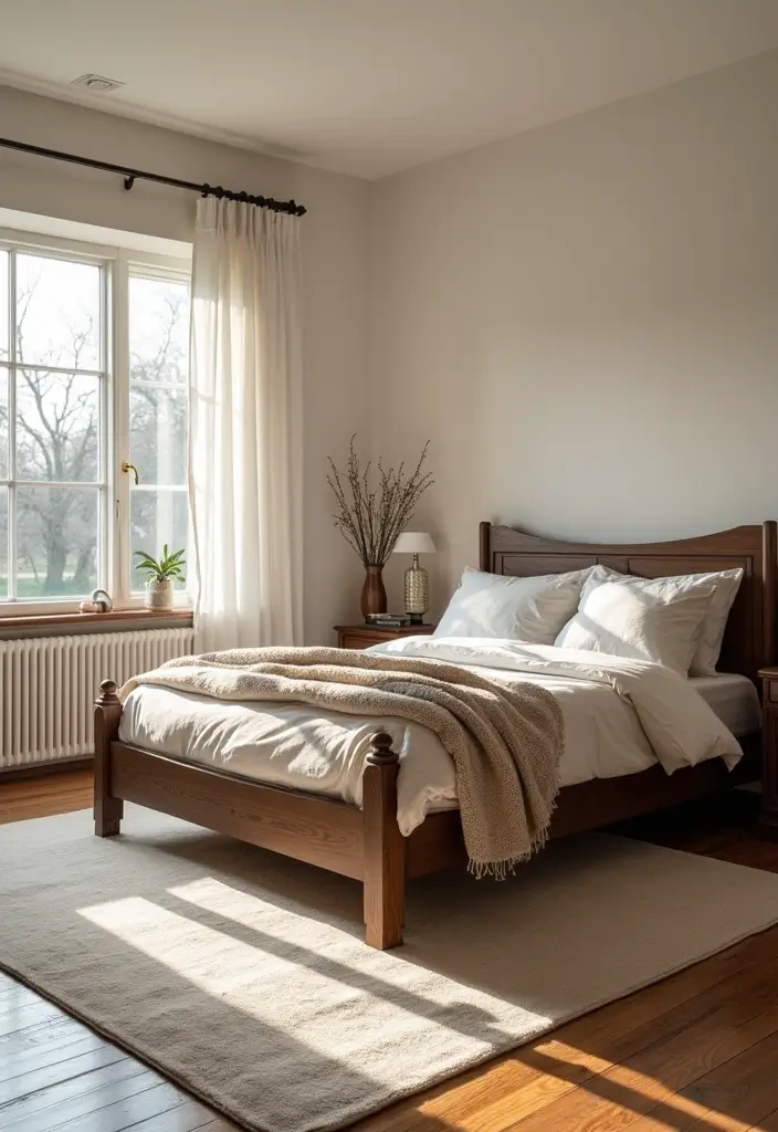 27 Dark Wood and White Decor Ideas for Bright Balanced Interiors - 18. Use Area Rugs Wisely