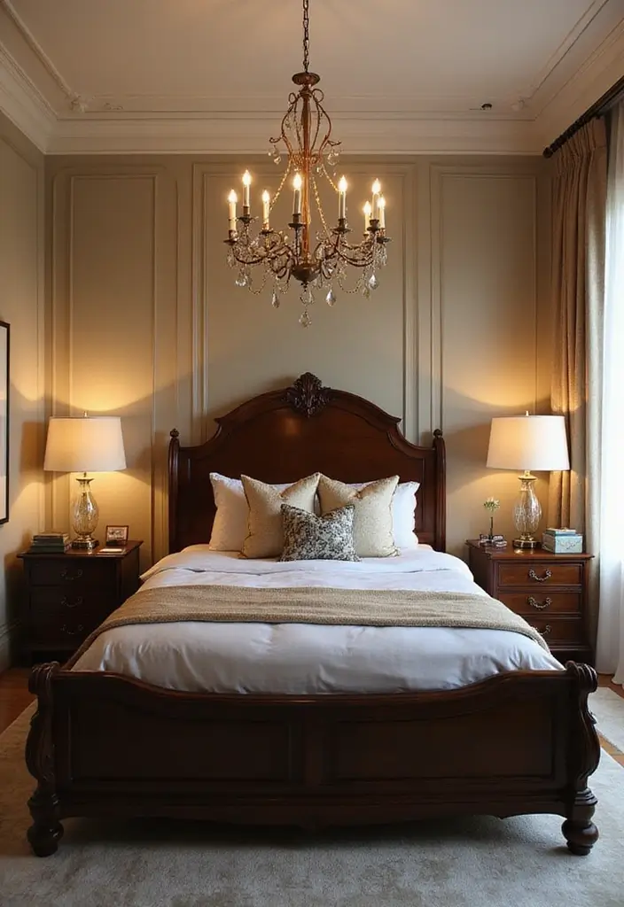27 Dark Wood and White Decor Ideas for Bright Balanced Interiors - 7. Add Statement Lighting