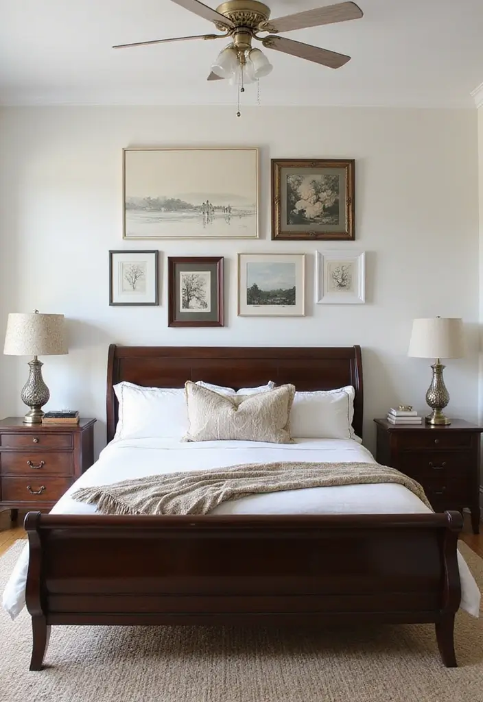27 Dark Wood and White Decor Ideas for Bright Balanced Interiors - 9. Incorporate Wall Art