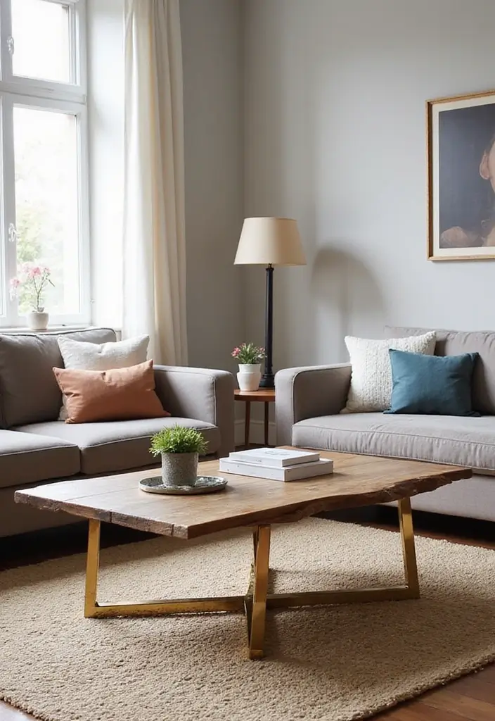 28 Gold and Wood Living Room Decor Ideas That Feel Luxurious 2 28 Gold and Wood Living Room Decor Ideas That Feel Luxurious - 2. Gold and Wood Coffee Table