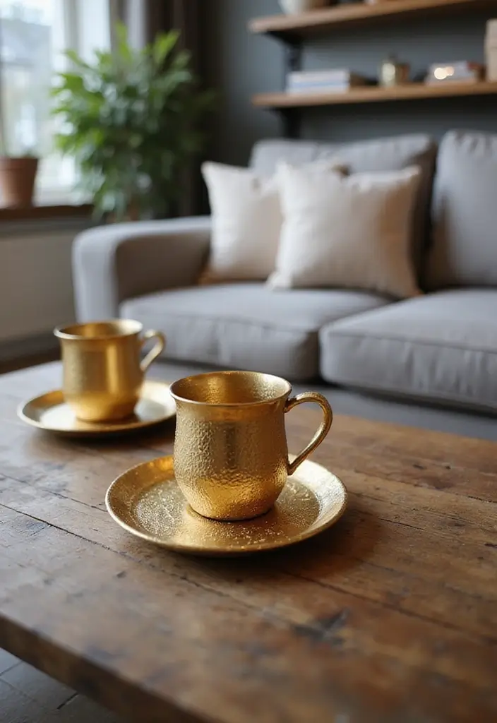 28 Gold and Wood Living Room Decor Ideas That Feel Luxurious 68 28 Gold and Wood Living Room Decor Ideas That Feel Luxurious - 24. Gold Coasters