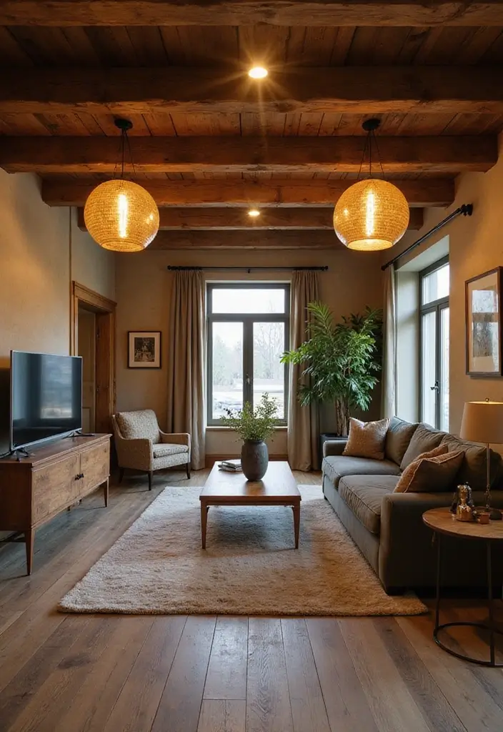 28 Gold and Wood Living Room Decor Ideas That Feel Luxurious 20 28 Gold and Wood Living Room Decor Ideas That Feel Luxurious - 6. Gold Lighting Fixtures