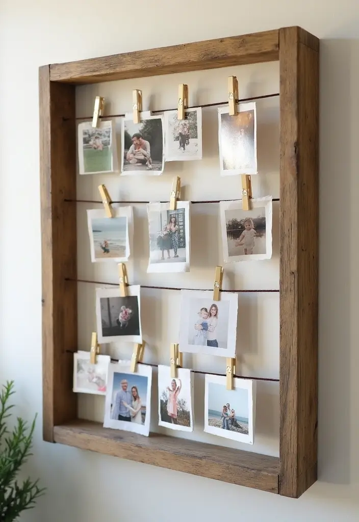 28 Scrap Wood Art Projects for DIY Rustic Wall Decor 52 28 Scrap Wood Art Projects for DIY Rustic Wall Decor - 18. Wooden Photo Display