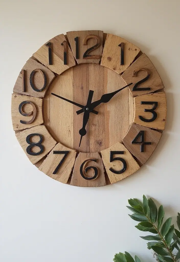 28 Scrap Wood Art Projects for DIY Rustic Wall Decor 28 28 Scrap Wood Art Projects for DIY Rustic Wall Decor - 8. Wooden Wall Clock