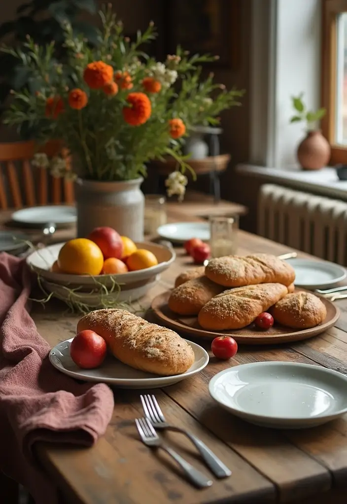 28 Wood Dining Room Table Decor Ideas for Every Season - 12. Cozy Farmhouse Style