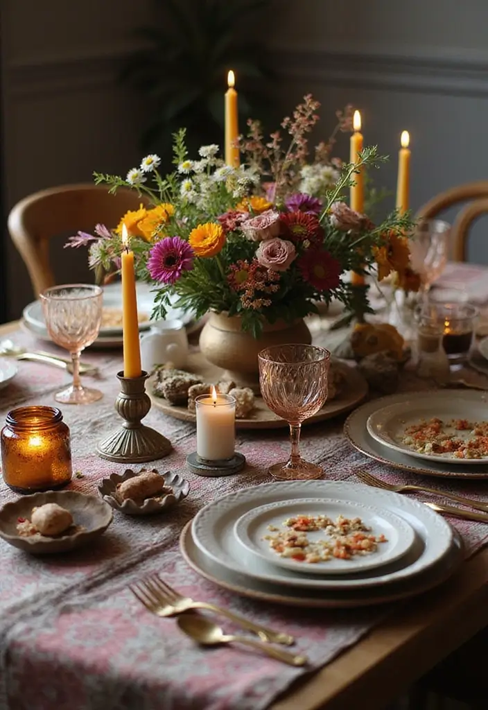 28 Wood Dining Room Table Decor Ideas for Every Season - 15. Chic Bohemian Style