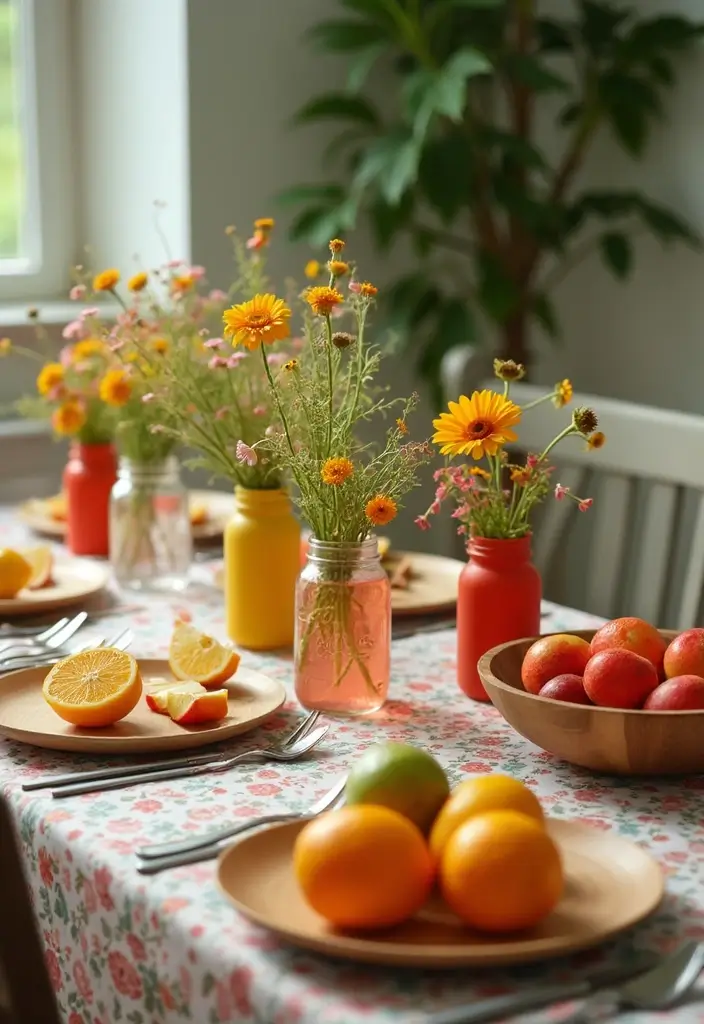 28 Wood Dining Room Table Decor Ideas for Every Season - 3. Summer Sun Vibes