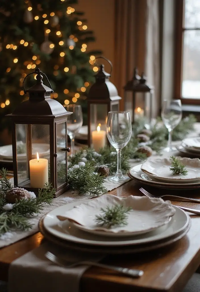 28 Wood Dining Room Table Decor Ideas for Every Season - 5. Cozy Winter Wonderland