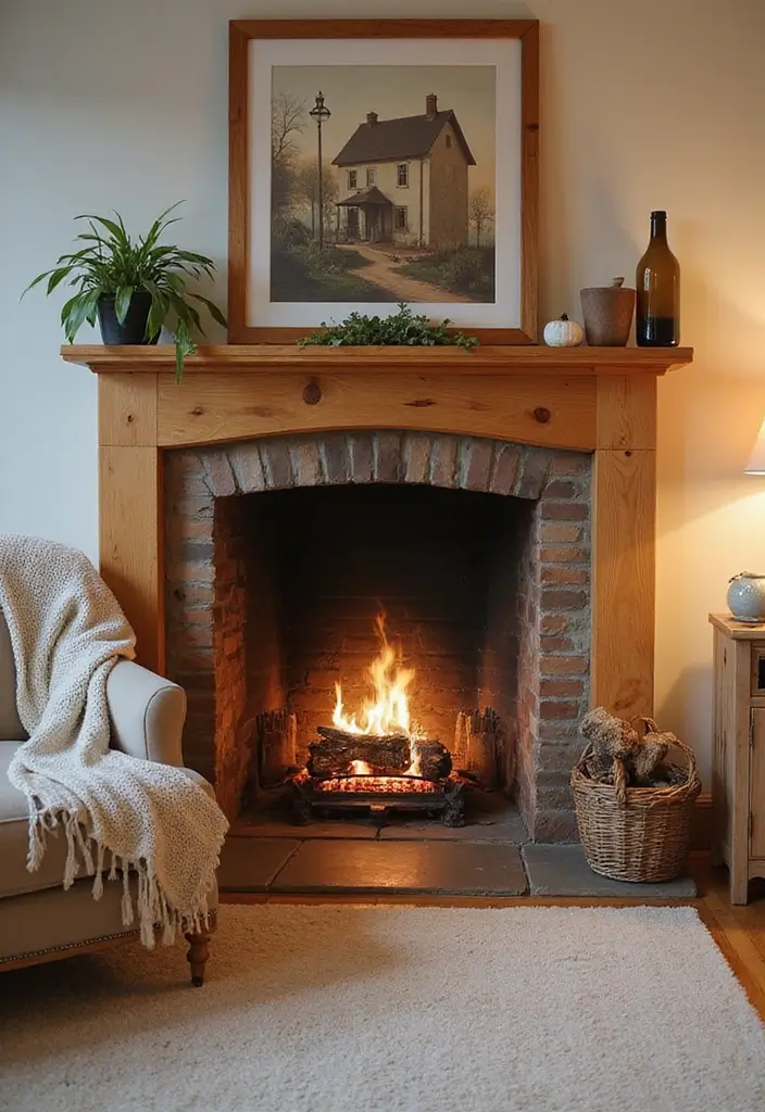 30 Beige and Wood Living Room Decor Ideas for a Soft Natural Style - 16. Cozy Fireplaces