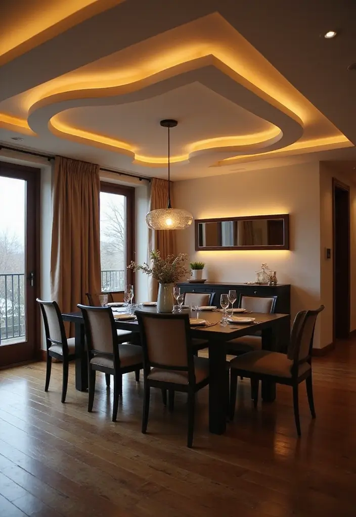 30 Black Wood Dining Table Decor Ideas for Elegant Dining Rooms 43 30 Black Wood Dining Table Decor Ideas for Elegant Dining Rooms - 15. Layered Lighting for Ambiance