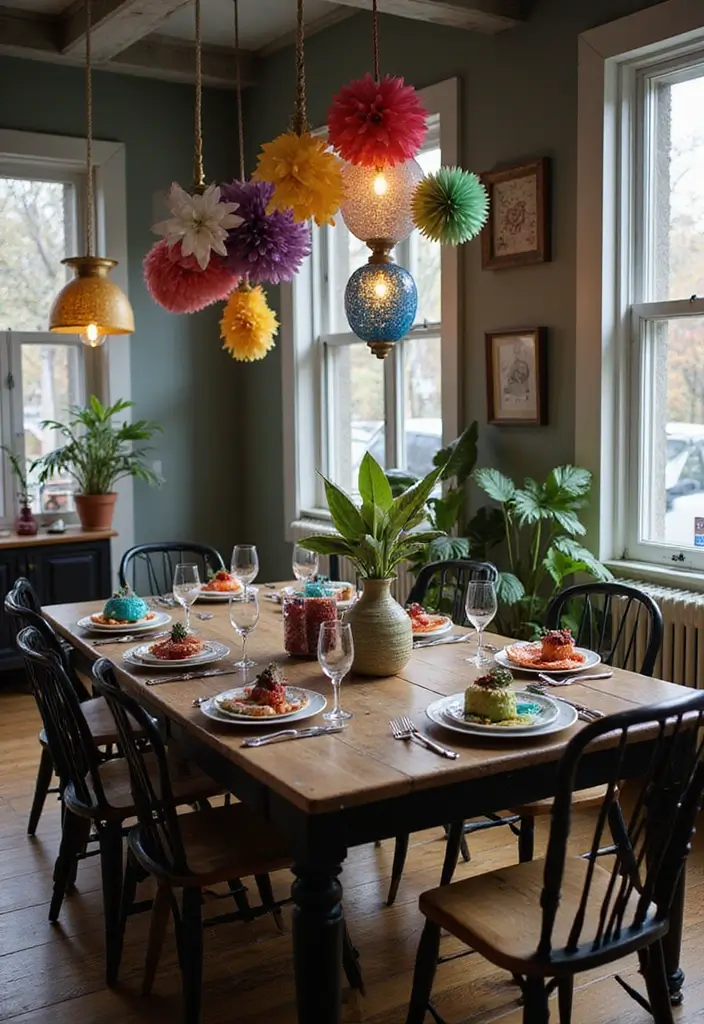 30 Black Wood Dining Table Decor Ideas for Elegant Dining Rooms 93 30 Black Wood Dining Table Decor Ideas for Elegant Dining Rooms - 29. Creative Use of Color