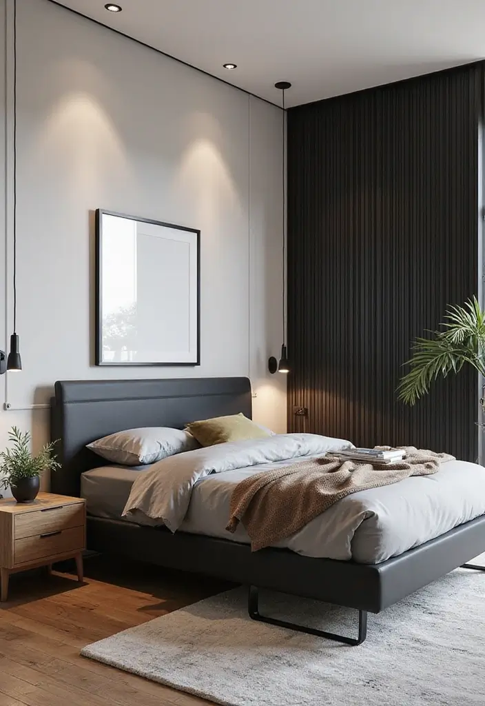 30 Black and Wood Bedroom Decor Ideas for a Modern Contrast - 25. Black and Wood Bed Frame