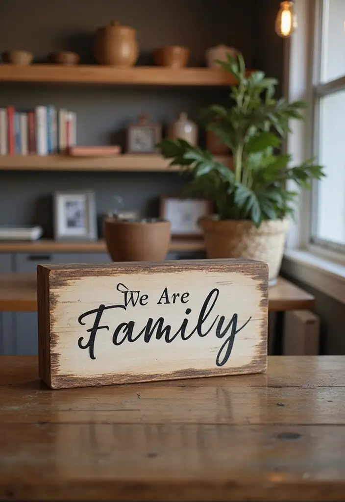 30 DIY Family Wood Sign Ideas for Personalized Wall Decor - 12. We Are Family Sign