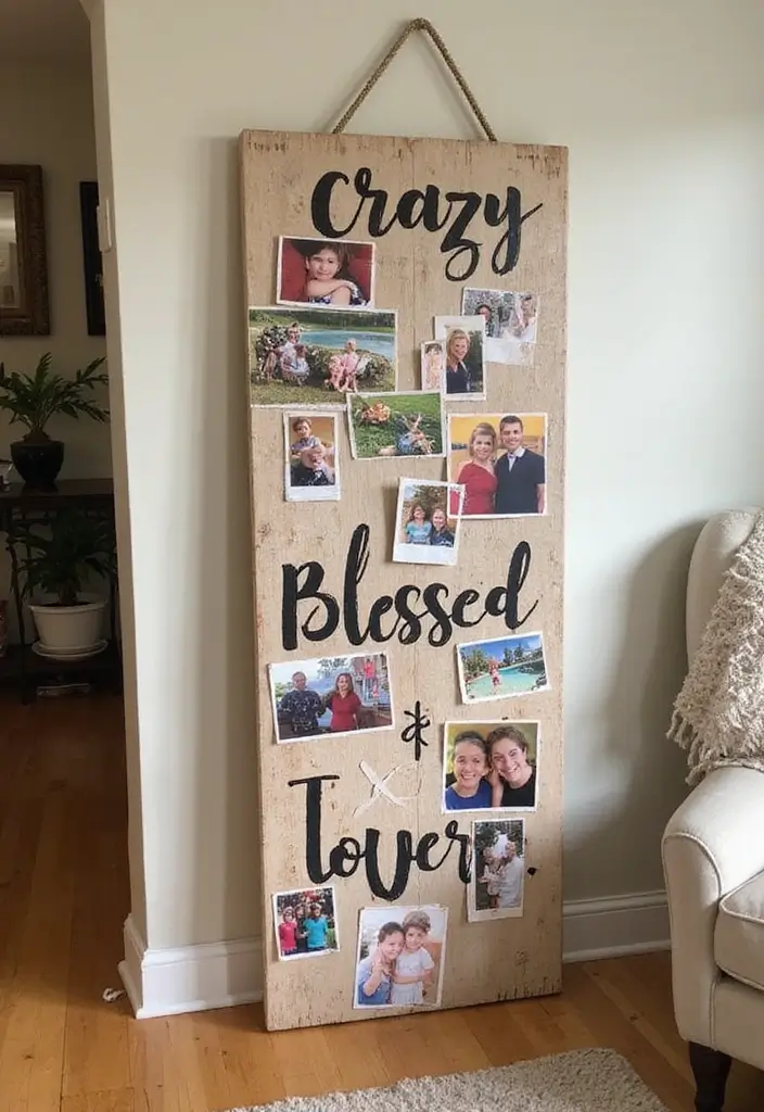 30 DIY Family Wood Sign Ideas for Personalized Wall Decor - 13. Crazy, Blessed, Loved Sign