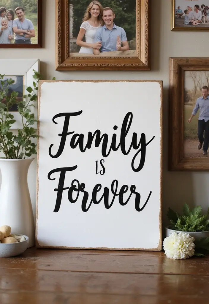 30 DIY Family Wood Sign Ideas for Personalized Wall Decor - 16. Family is Forever Sign