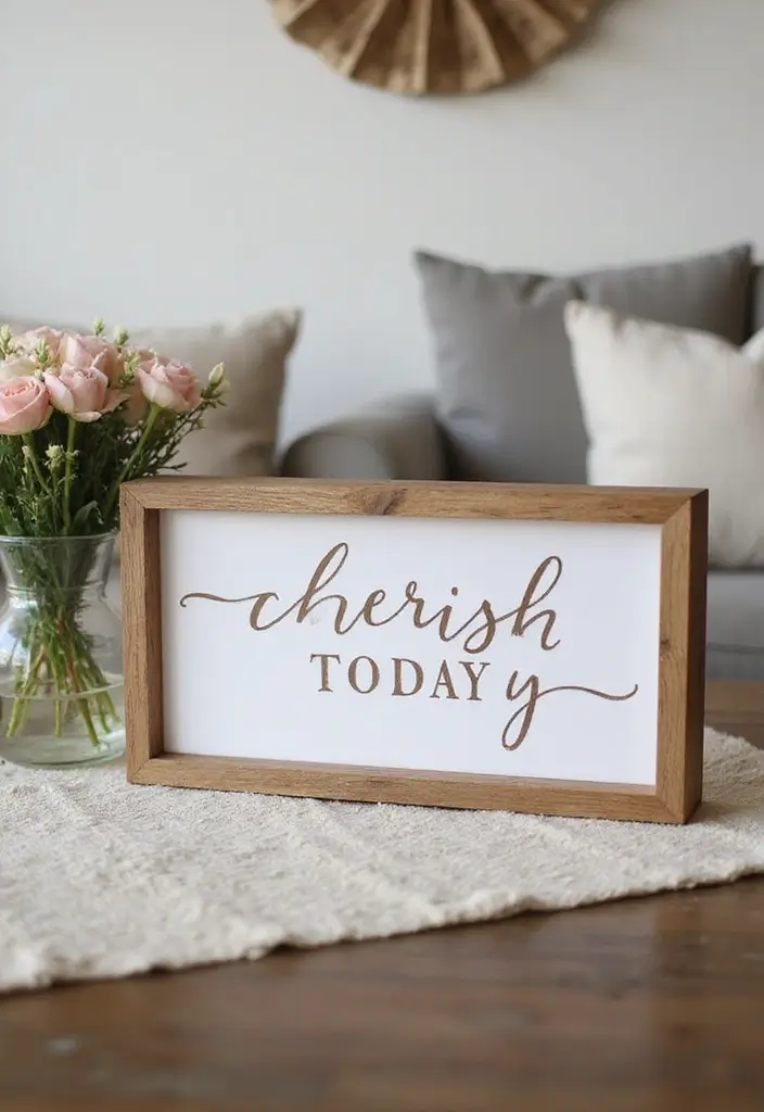 30 DIY Family Wood Sign Ideas for Personalized Wall Decor - 17. Cherish Today Sign
