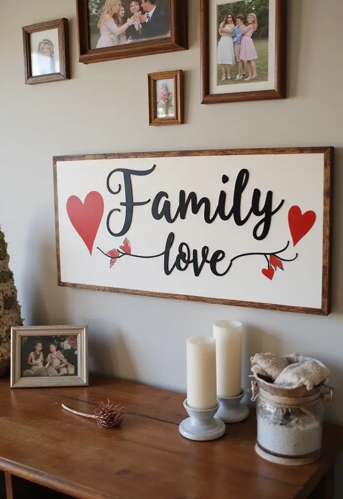30 DIY Family Wood Sign Ideas for Personalized Wall Decor - 20. Family Love Sign