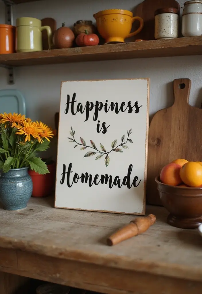 30 DIY Family Wood Sign Ideas for Personalized Wall Decor - 22. Happiness is Homemade Sign