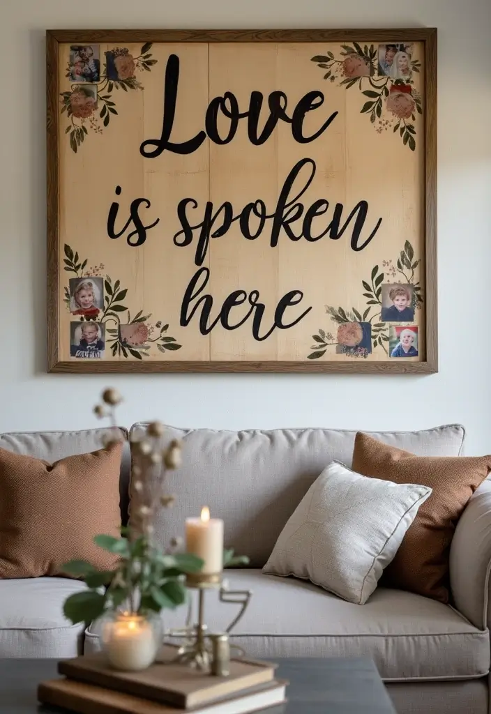 30 DIY Family Wood Sign Ideas for Personalized Wall Decor - 7. Love is Spoken Here Sign