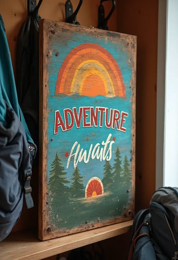 30 DIY Family Wood Sign Ideas for Personalized Wall Decor - 8. Adventure Awaits Sign