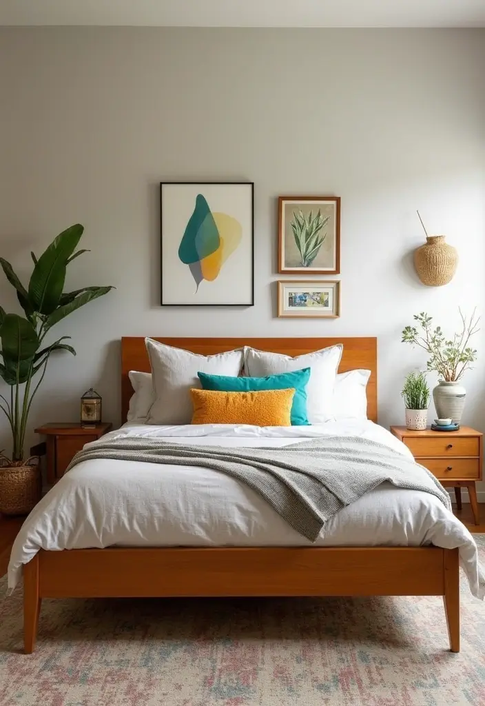30 Master Bedroom Ideas Featuring Wood Beds for a Natural Feel 37 30 Master Bedroom Ideas Featuring Wood Beds for a Natural Feel - 11. Mid-Century Modern Wooden Bed
