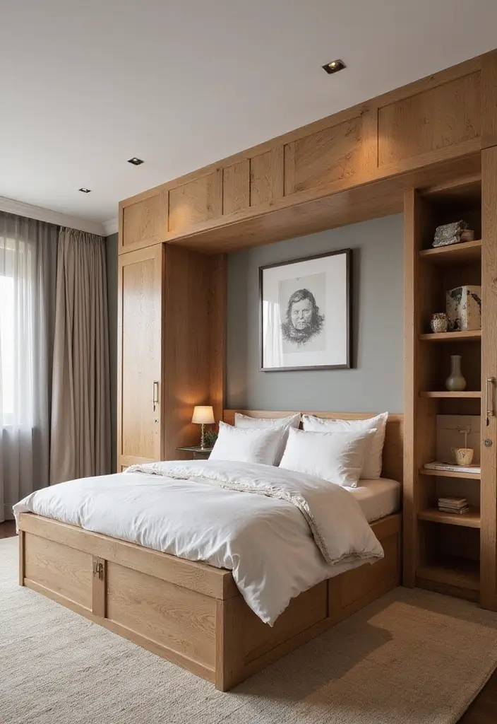 30 Master Bedroom Ideas Featuring Wood Beds for a Natural Feel 38 30 Master Bedroom Ideas Featuring Wood Beds for a Natural Feel - 12. Custom-Built Wooden Bed