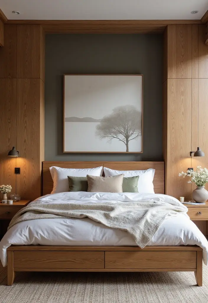 30 Master Bedroom Ideas Featuring Wood Beds for a Natural Feel 75 30 Master Bedroom Ideas Featuring Wood Beds for a Natural Feel - 23. Layered Wooden Bed Design