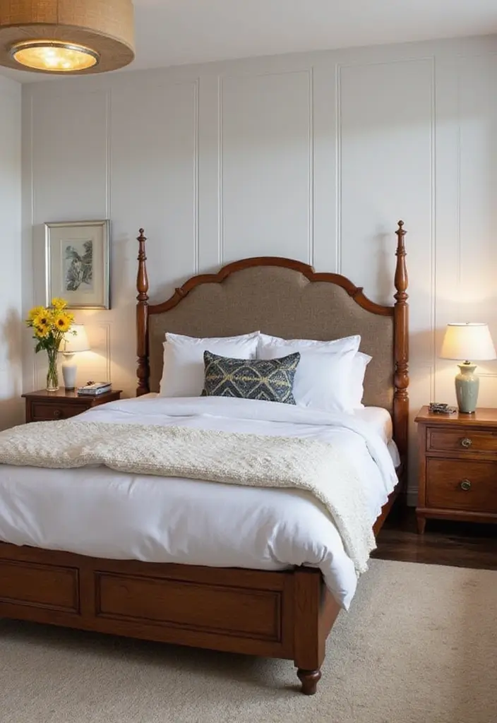 30 Master Bedroom Ideas Featuring Wood Beds for a Natural Feel 84 30 Master Bedroom Ideas Featuring Wood Beds for a Natural Feel - 26. Statement Headboard Wooden Bed