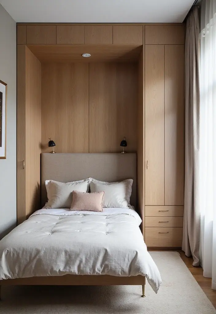 30 Master Bedroom Ideas Featuring Wood Beds for a Natural Feel 87 30 Master Bedroom Ideas Featuring Wood Beds for a Natural Feel - 27. Versatile Murphy Bed Design
