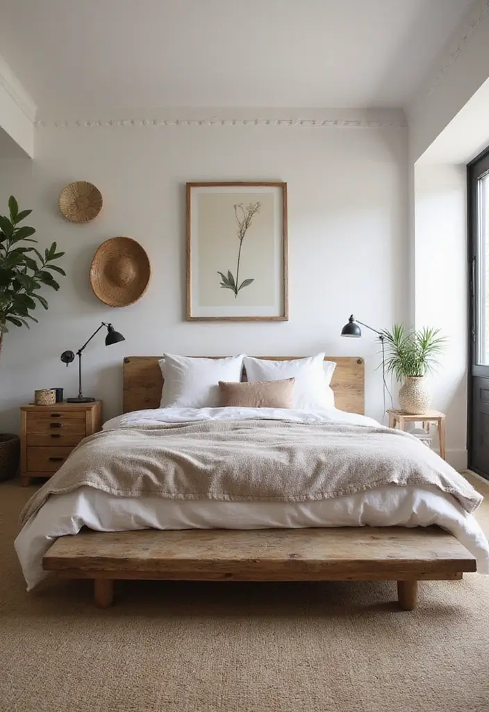 30 Master Bedroom Ideas Featuring Wood Beds for a Natural Feel 88 30 Master Bedroom Ideas Featuring Wood Beds for a Natural Feel - 28. Eco-Conscious Reclaimed Wood Platform Bed