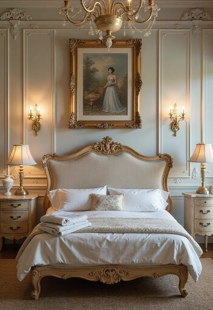 30 Master Bedroom Ideas Featuring Wood Beds for a Natural Feel 19 30 Master Bedroom Ideas Featuring Wood Beds for a Natural Feel - 7. French Country Wooden Bed