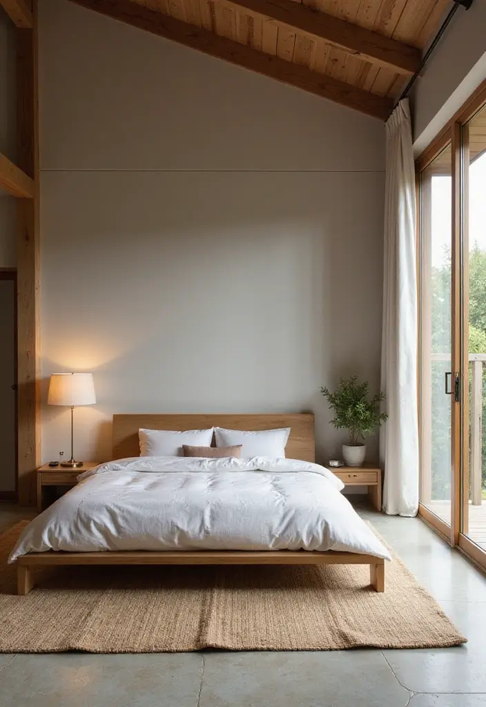 30 Master Bedroom Ideas Featuring Wood Beds for a Natural Feel 20 30 Master Bedroom Ideas Featuring Wood Beds for a Natural Feel - 8. Zen-Inspired Wooden Bed