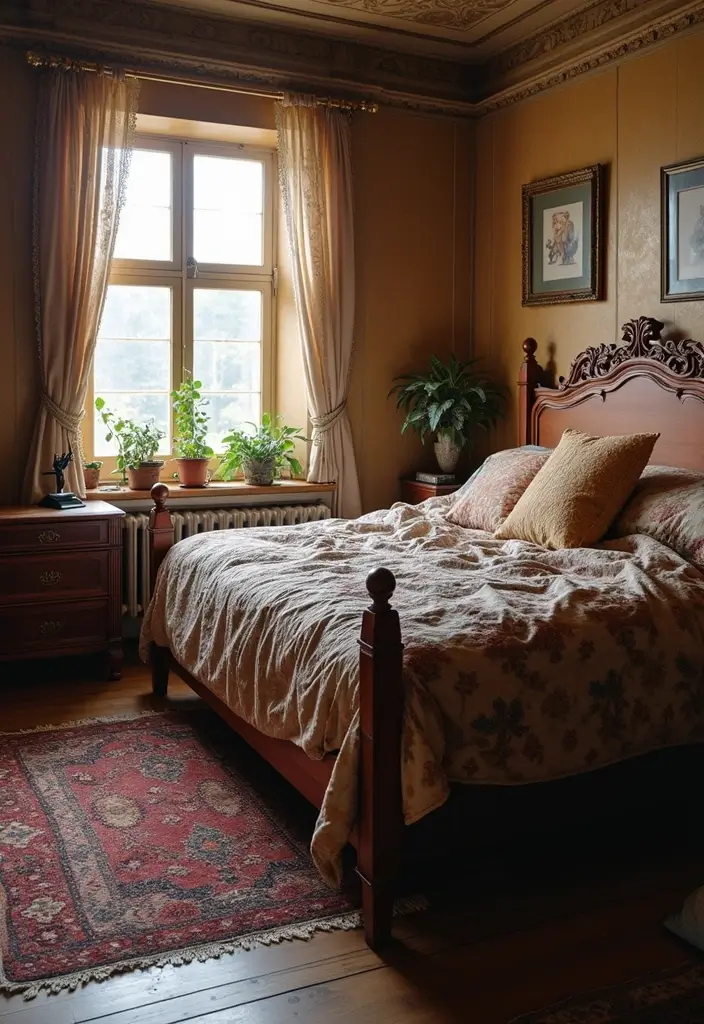 30 Master Bedroom Ideas Featuring Wood Beds for a Natural Feel 27 30 Master Bedroom Ideas Featuring Wood Beds for a Natural Feel - 9. Vintage Wooden Bed Frame