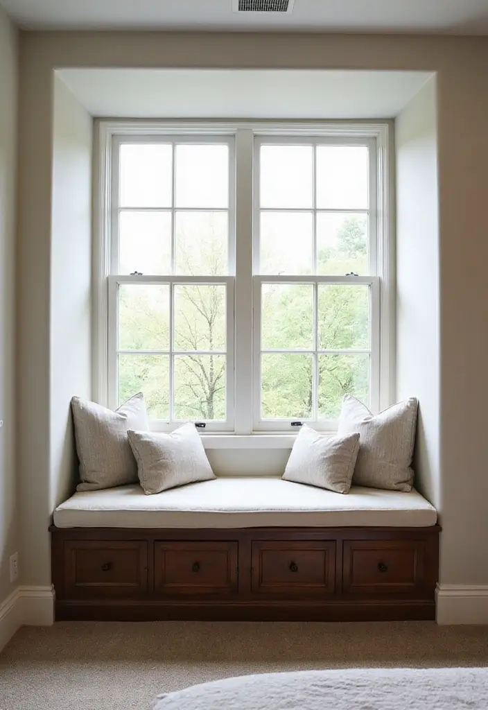30+ Minimalist Bedroom Decor Ideas with Dark Wood Furniture 56 30+ Minimalist Bedroom Decor Ideas with Dark Wood Furniture - 16. Bay Window Seating
