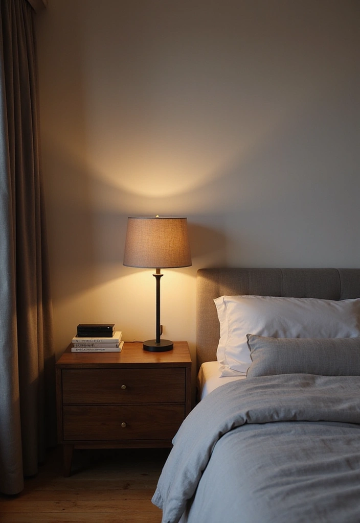 30+ Minimalist Bedroom Decor Ideas with Dark Wood Furniture 73 30+ Minimalist Bedroom Decor Ideas with Dark Wood Furniture - 21. Minimalist Bedside Lighting