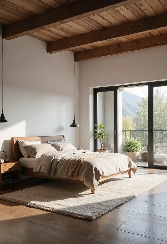 30+ Minimalist Bedroom Decor Ideas with Dark Wood Furniture 81 30+ Minimalist Bedroom Decor Ideas with Dark Wood Furniture - 23. Open Floor Plan Design