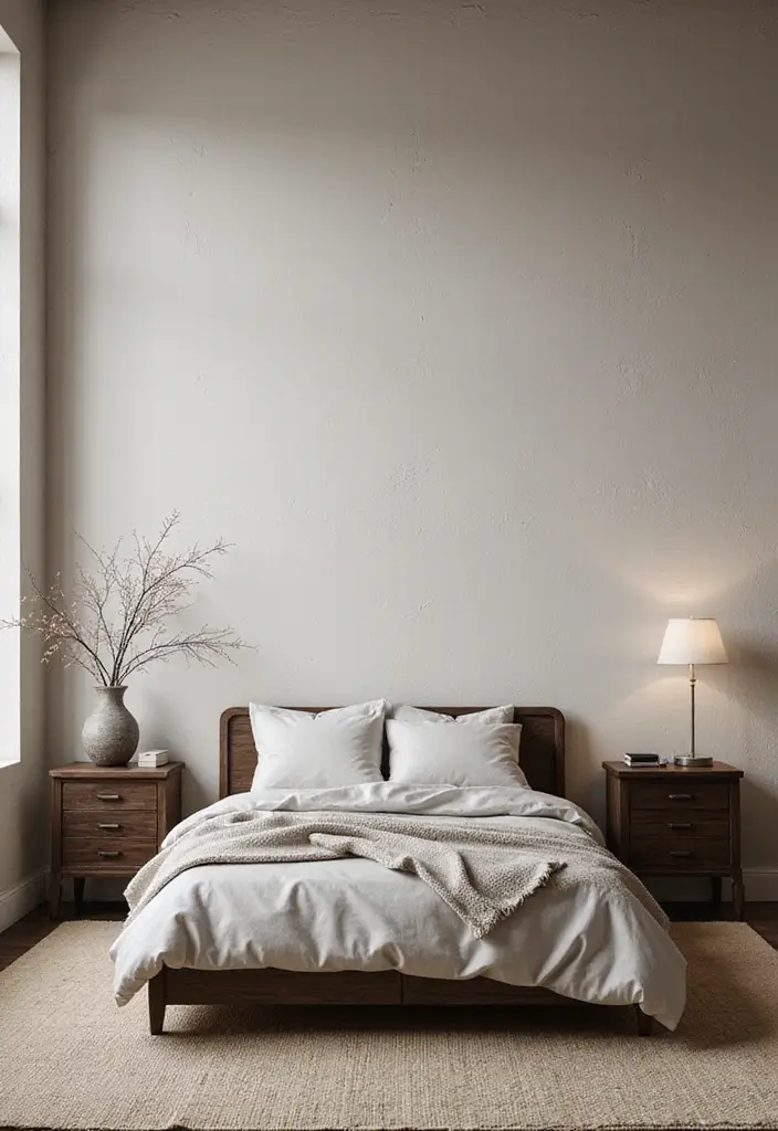 30+ Minimalist Bedroom Decor Ideas with Dark Wood Furniture 92 30+ Minimalist Bedroom Decor Ideas with Dark Wood Furniture - 26. Subtle Wall Textures