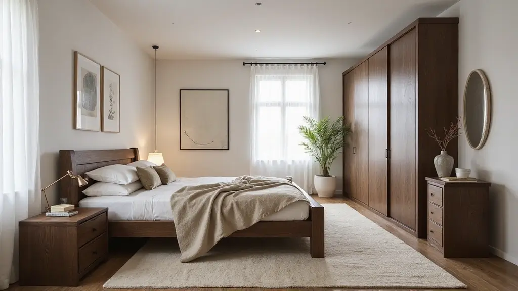 30+ Minimalist Bedroom Decor Ideas with Dark Wood Furniture