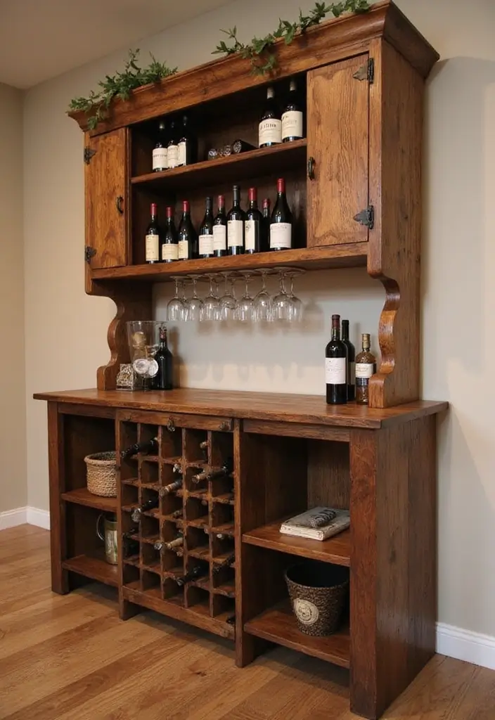 30 Scrap Wood DIY Projects for Cozy Home Decorations - 13. Scrap Wood Wine Rack