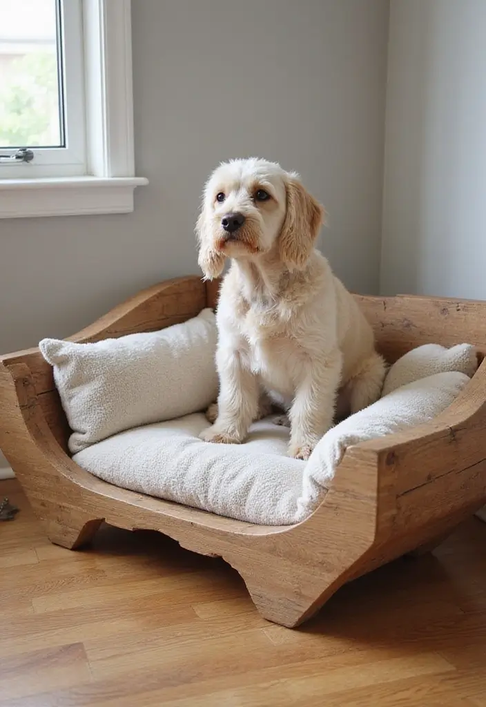 30 Scrap Wood DIY Projects for Cozy Home Decorations - 15. Wooden Dog Bed