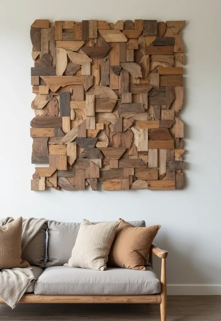 30 Scrap Wood DIY Projects for Cozy Home Decorations - 2. Scrap Wood Wall Art