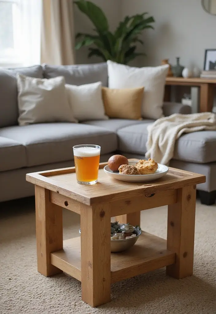 30 Scrap Wood DIY Projects for Cozy Home Decorations - 21. Scrap Wood Tray Table