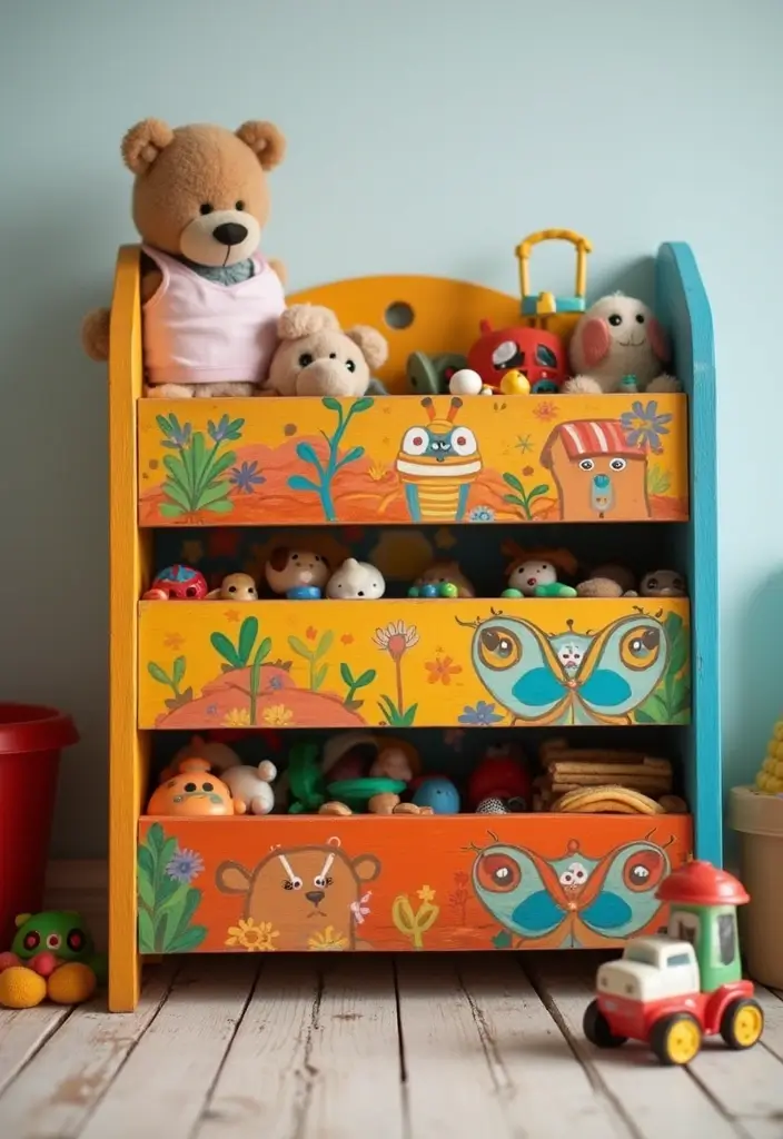 30 Scrap Wood DIY Projects for Cozy Home Decorations - 22. Scrap Wood Toy Organizer